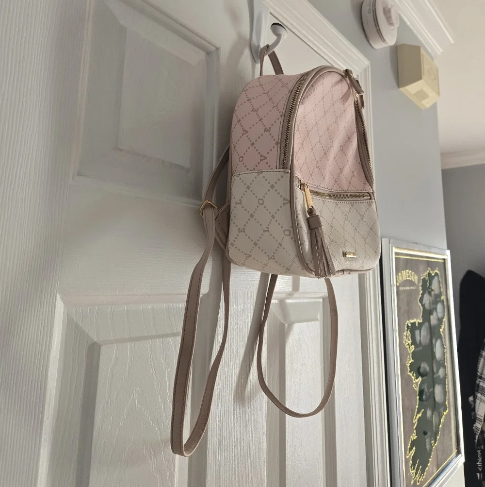 Elegant Pink and Cream Love Mini Backpack
